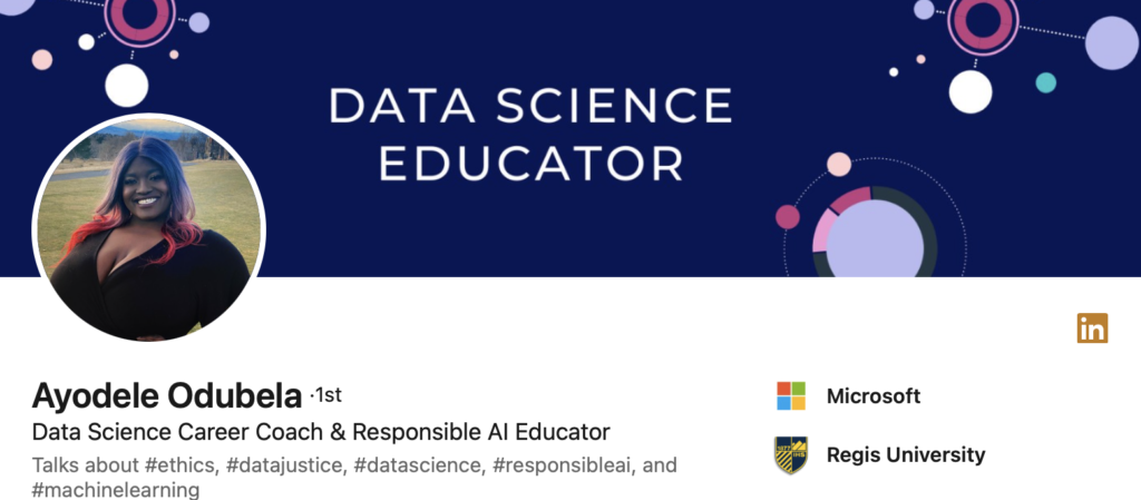Ayodele Odubela's Twitter Header; follow Ayodele if learn further about Bias in AI